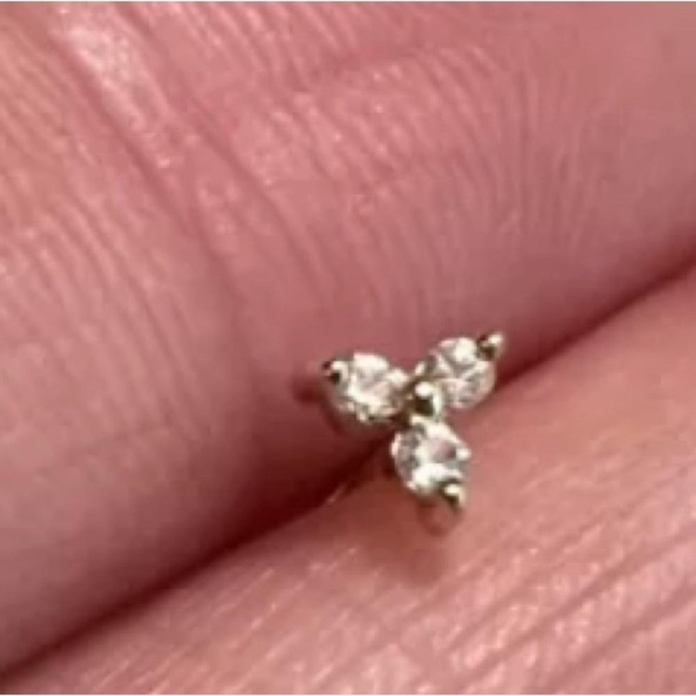 Mejuri 14k Yellow Gold Sapphire Trio Mini Lotus Earrings